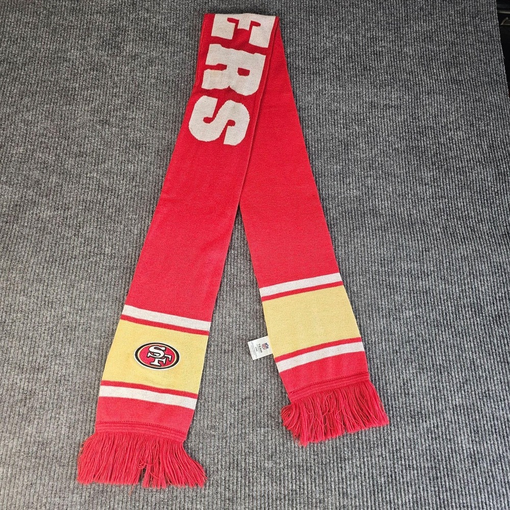 San Francisco 49ers Scarf Mens One Size Red NFL Football Fringe Team Apparel